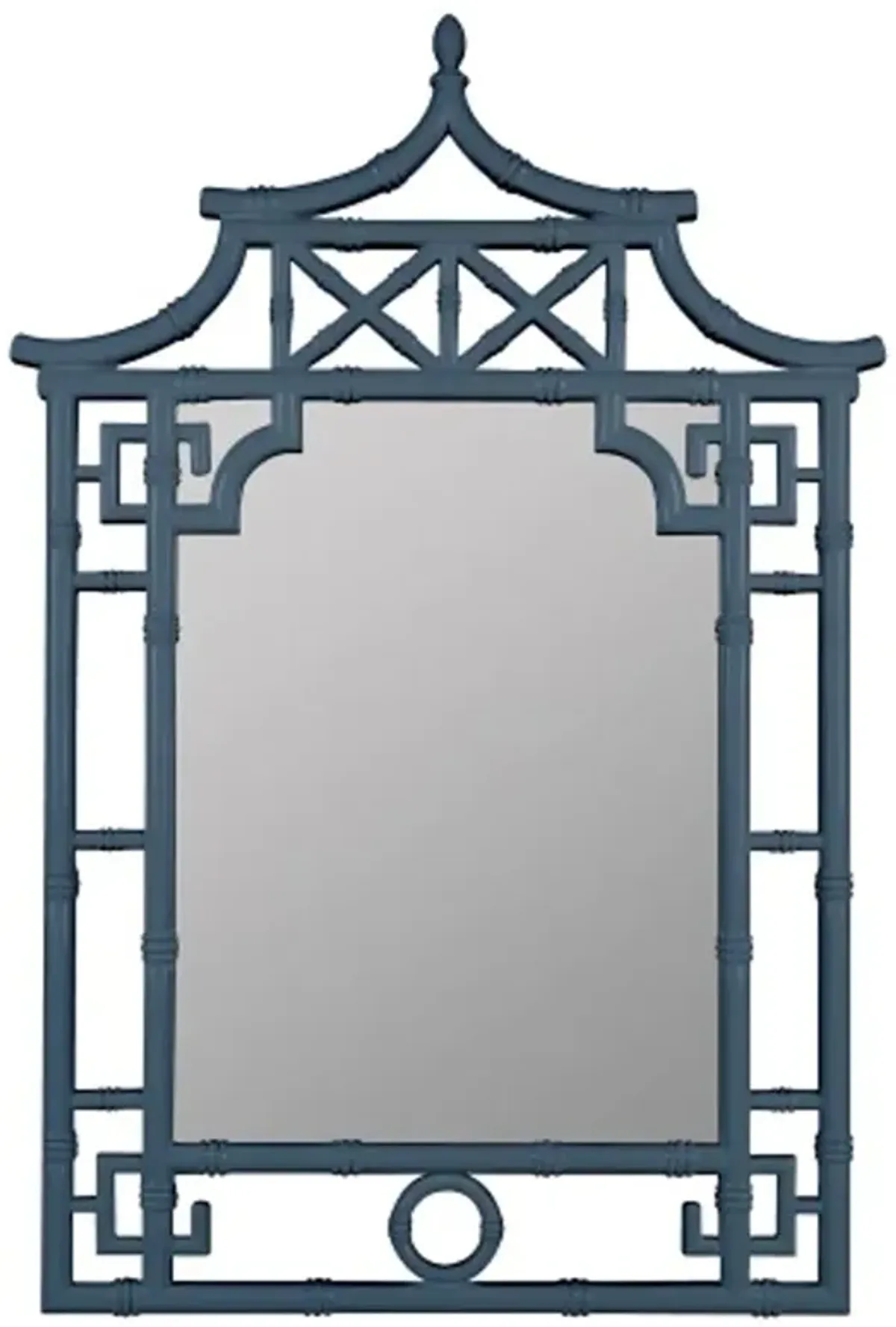 Paloma Modern Blue Lacquered Pagoda Wall Mirror