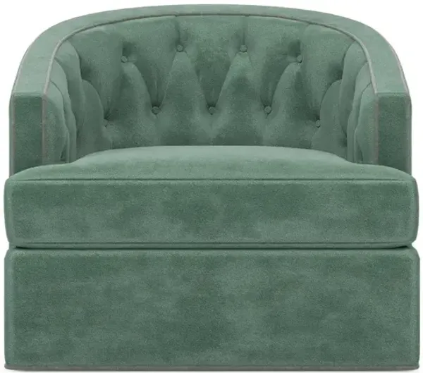 Kensley Stone Pine Performance Velvet Swivel Chair