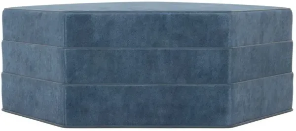 Brightyn Blue Dusk Performance Velvet Ottoman - 48”
