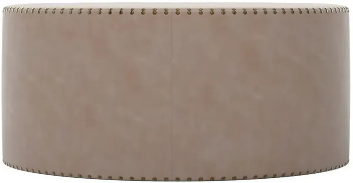 Nylah Clay Leather Ottoman