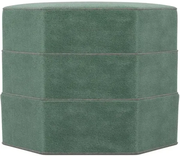 Brightyn Stone Pine Performance Velvet Ottoman - 22”