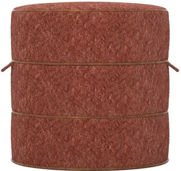 Taryn Angora Tomato Weave Ottoman