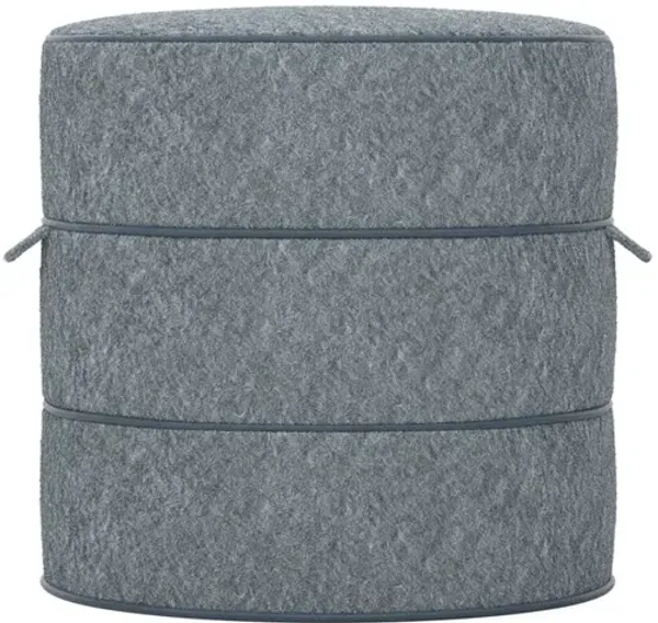 Taryn Angora Blue Weave Ottoman
