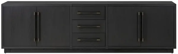 Rubielle Modern Classic Black Wood Media Console - 94"