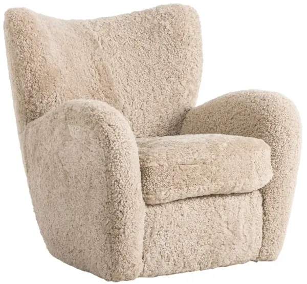 Clemmie Modern Classic Beige Shearling Arm Chair