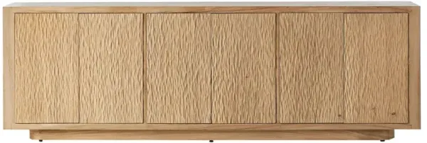 Harlow Modern Classic Light Brown Carved Wood Media Console - 98"