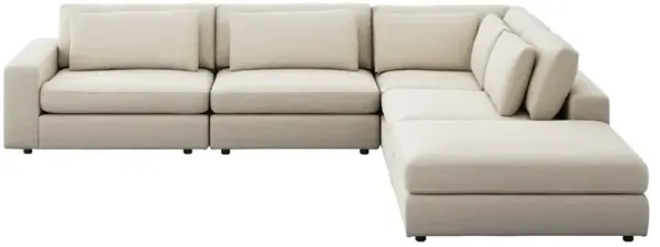 Candace Modern Classic Beige 5 Piece Sectional - LAF - 132"