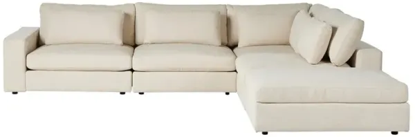 Candace Modern Classic Light Beige 5 Piece Sectional - LAF - 132"