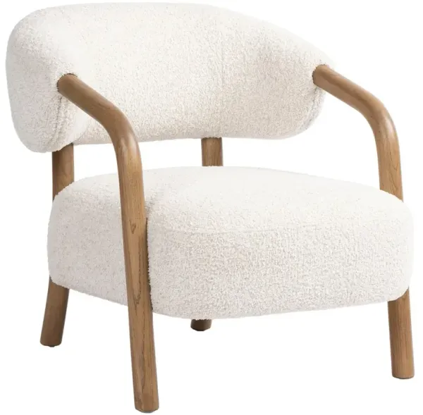 Brenna Modern Classic White Faux Shearling Arm Chair