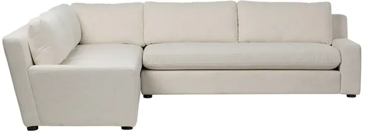 Felix Modern Classic Heathered Ivory Crypton Corner Sectional - 121"
