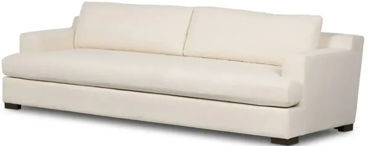 Hudson Modern Classic Heathered Ivory Crypton Sofa - 110"