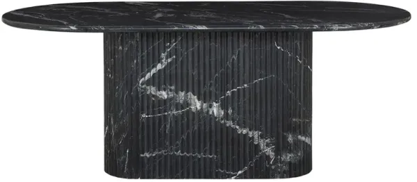 Denzel Modern Classic Black Marble Oval Dining Table - 74"