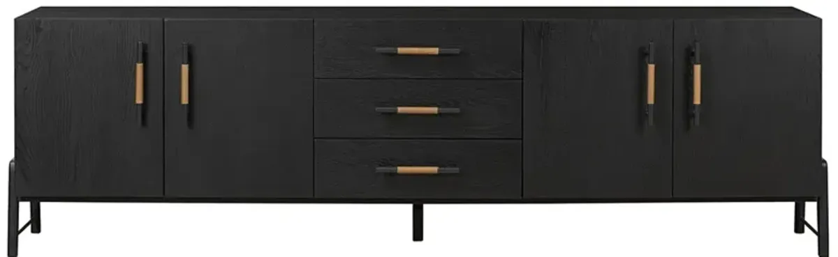 Matthew Modern Classic Black Oak Media Console - 94"