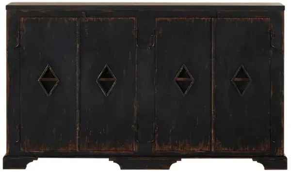 Orion Rustic Lodge Black Distressed Wood Sideboard