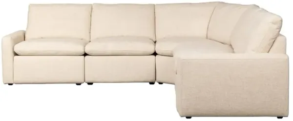 Elijah Modern Classic Beige Performance Corner Reclining Sectional - 120"