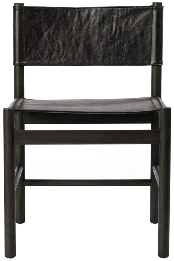 Francis Modern Classic Black Leather Dining Chair