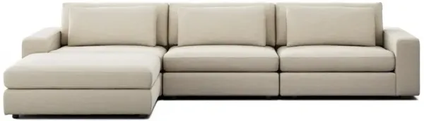 Candace Modern Classic Beige 3 Piece Sectional with Ottoman - 132"
