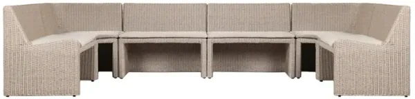 Senna Vintage White Outdoor Dining Banquette U-Shape - 146"