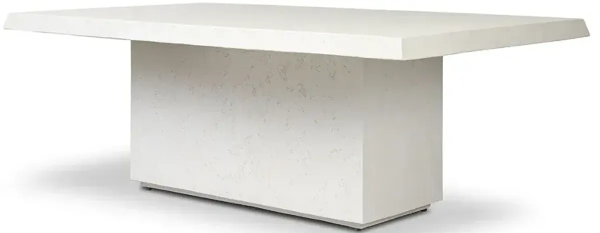 Avila Aged White Concrete Outdoor Dining Table - 84"