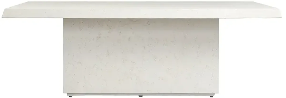 Avila Aged White Concrete Outdoor Dining Table - 84"