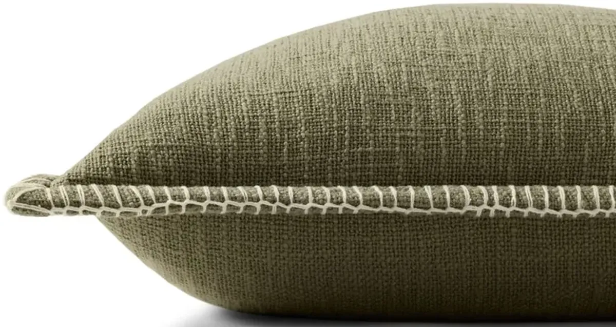 Corwyn Updated Traditional Green Cotton Throw Pillow - 22x22