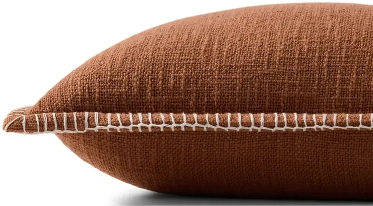 Corwyn Updated Traditional Terracotta Cotton Throw Pillow - 22x22