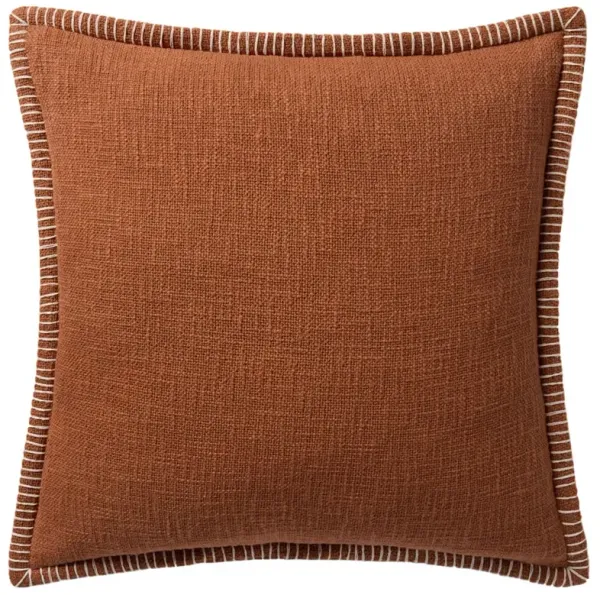 Corwyn Updated Traditional Terracotta Cotton Throw Pillow - 22x22