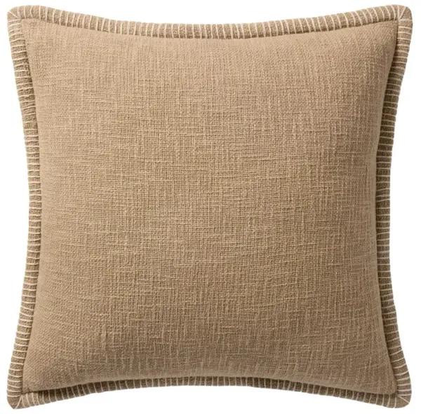 Corwyn Updated Traditional Brown Cotton Throw Pillow - 22x22