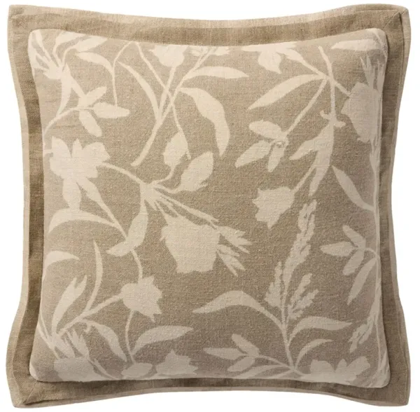 Ayana Updated Traditional Natural Cotton Floral Throw Pillow - 18x18