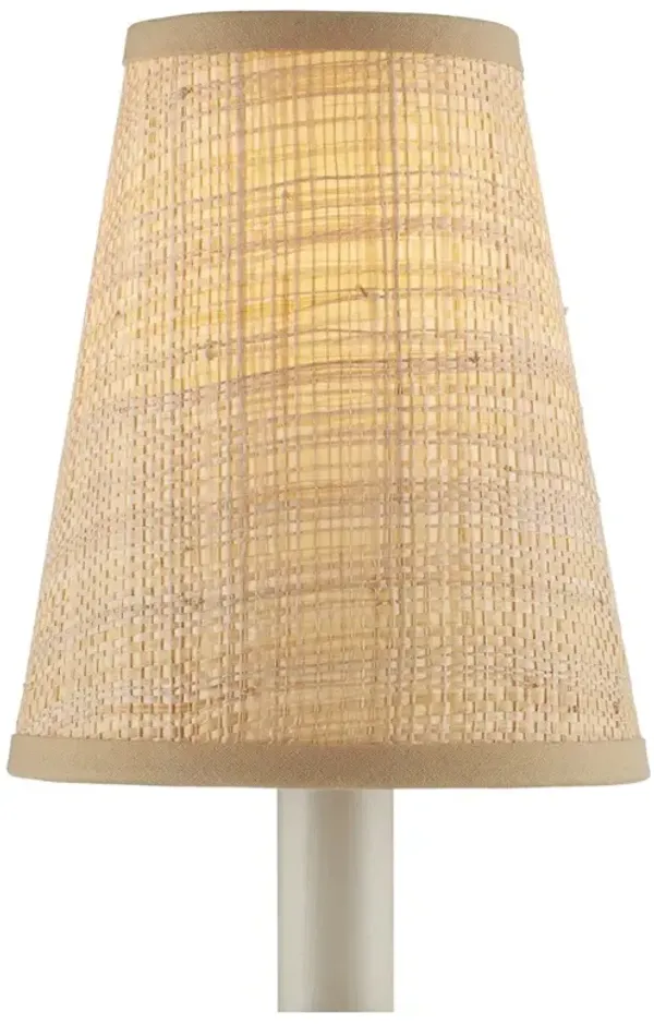 Jodie Coastal Beach Natural Grasscloth Tapered Chandelier Shade
