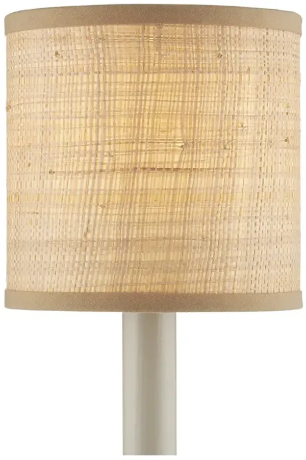 Jodie Coastal Beach Natural Grasscloth Drum Chandelier Shade