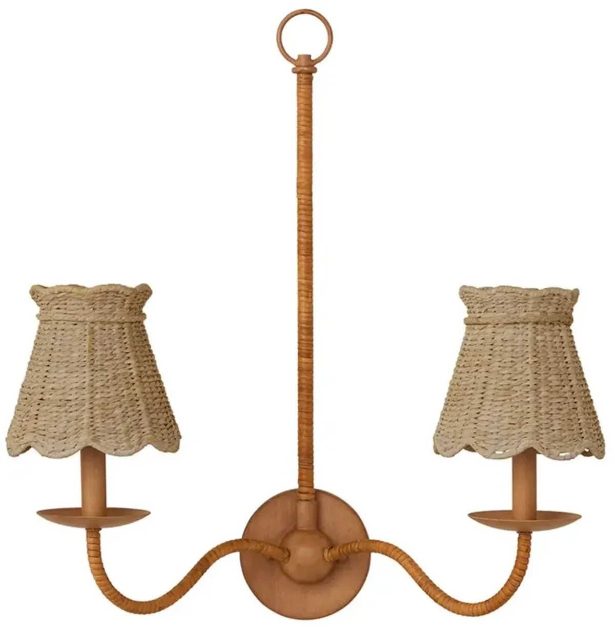 Eliza Coastal Beach Natural Seagrass Scalloped Chandelier Shade
