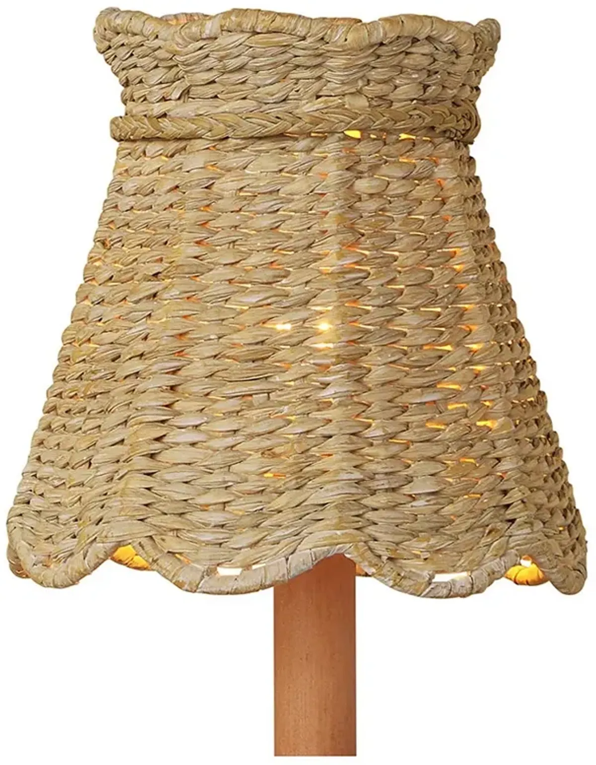 Eliza Coastal Beach Natural Seagrass Scalloped Chandelier Shade