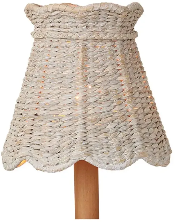 Eliza Coastal Beach Whitewash Seagrass Scalloped Chandelier Shade