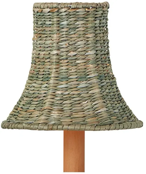 Reese Coastal Beach Light Teal Seagrass Tapered Chandelier Shade