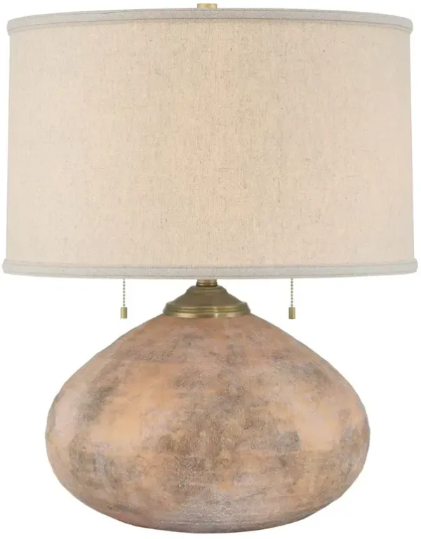 Azara Coastal Beach Antique Brown Glazed Terracotta Table Lamp