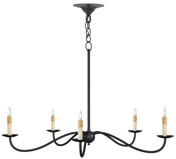 Aelle French Country Black Iron Candle Style Chandelier - Small