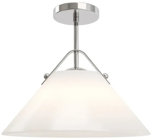 Stellan Updated Traditional White Glass Shade Nickel Pendant