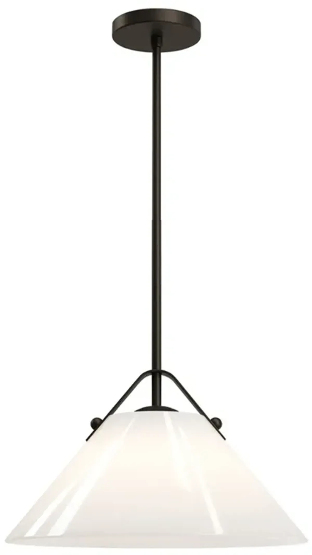 Stellan Updated Traditional White Glass Shade Bronze Pendant