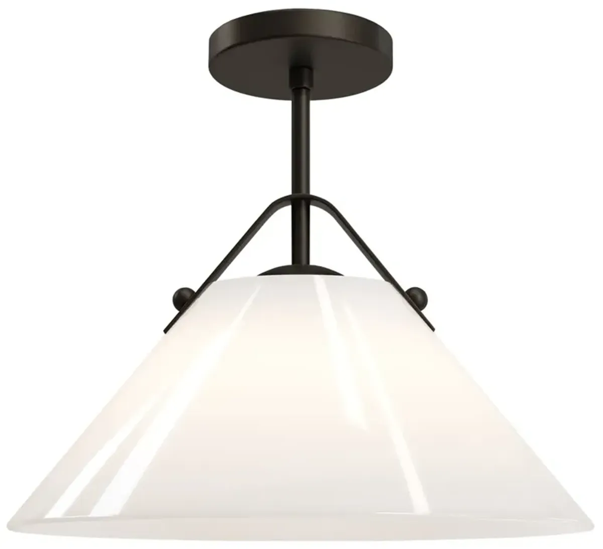 Stellan Updated Traditional White Glass Shade Bronze Pendant