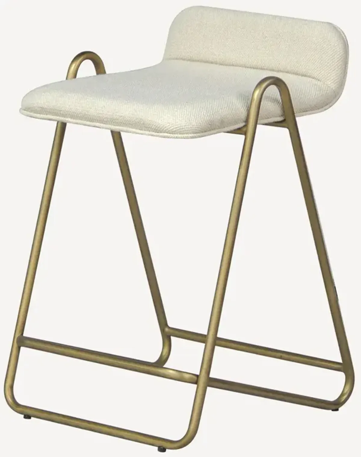 Agata Modern Classic Cream Antique Brass Counter Stool