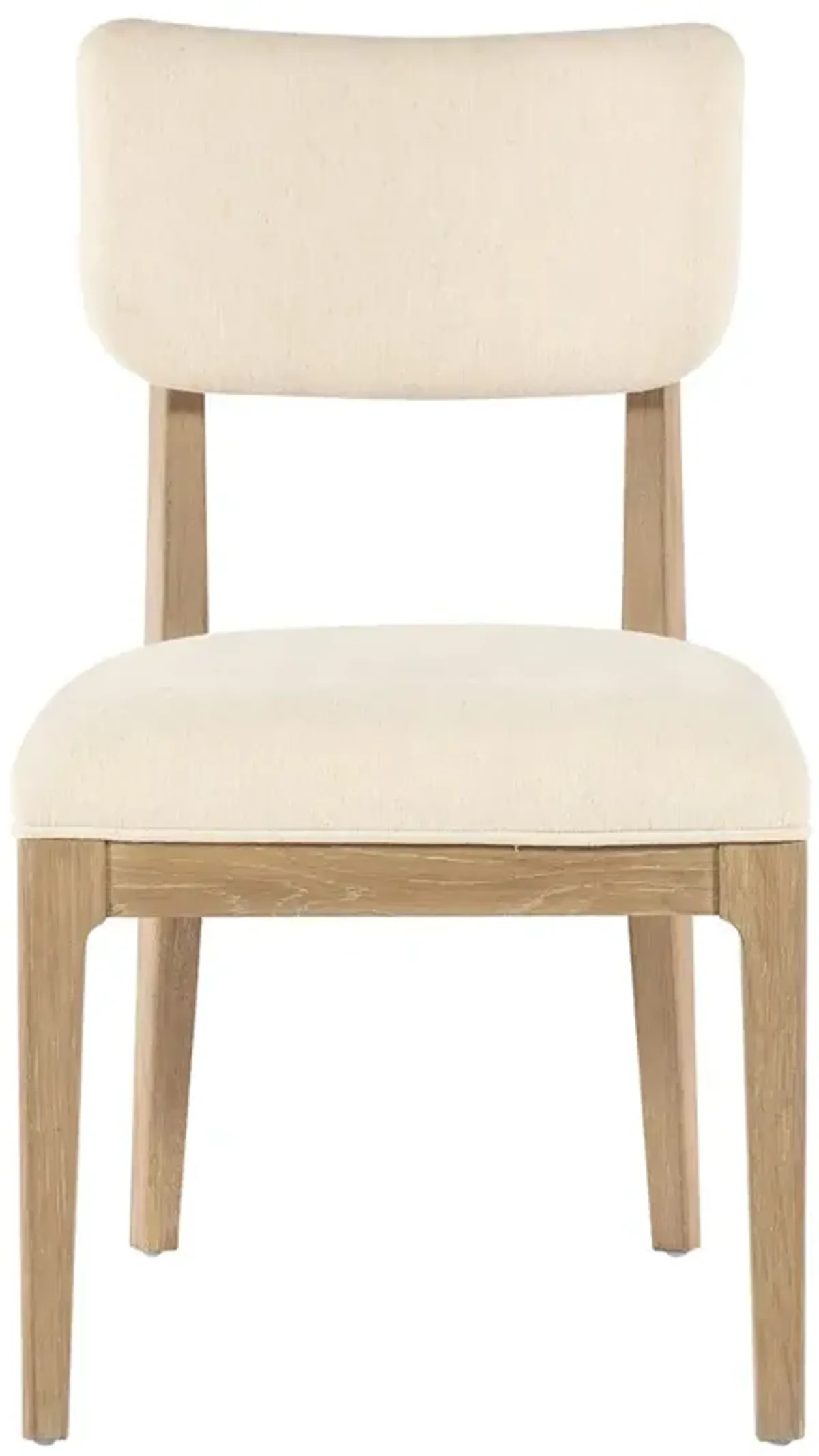 Leni Modern Classic Cream Upholstered Oak Wood Dining Chair