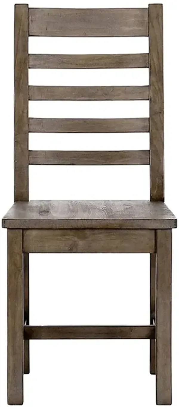 Tomi Rustic Lodge Brown Ladderback Wood Dining Chair - Set of 2