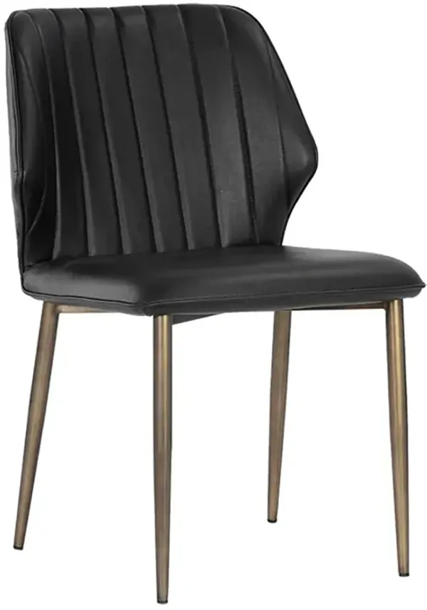 Connolly Modern Classic Black Faux Leather Dining Chair - Set of 2