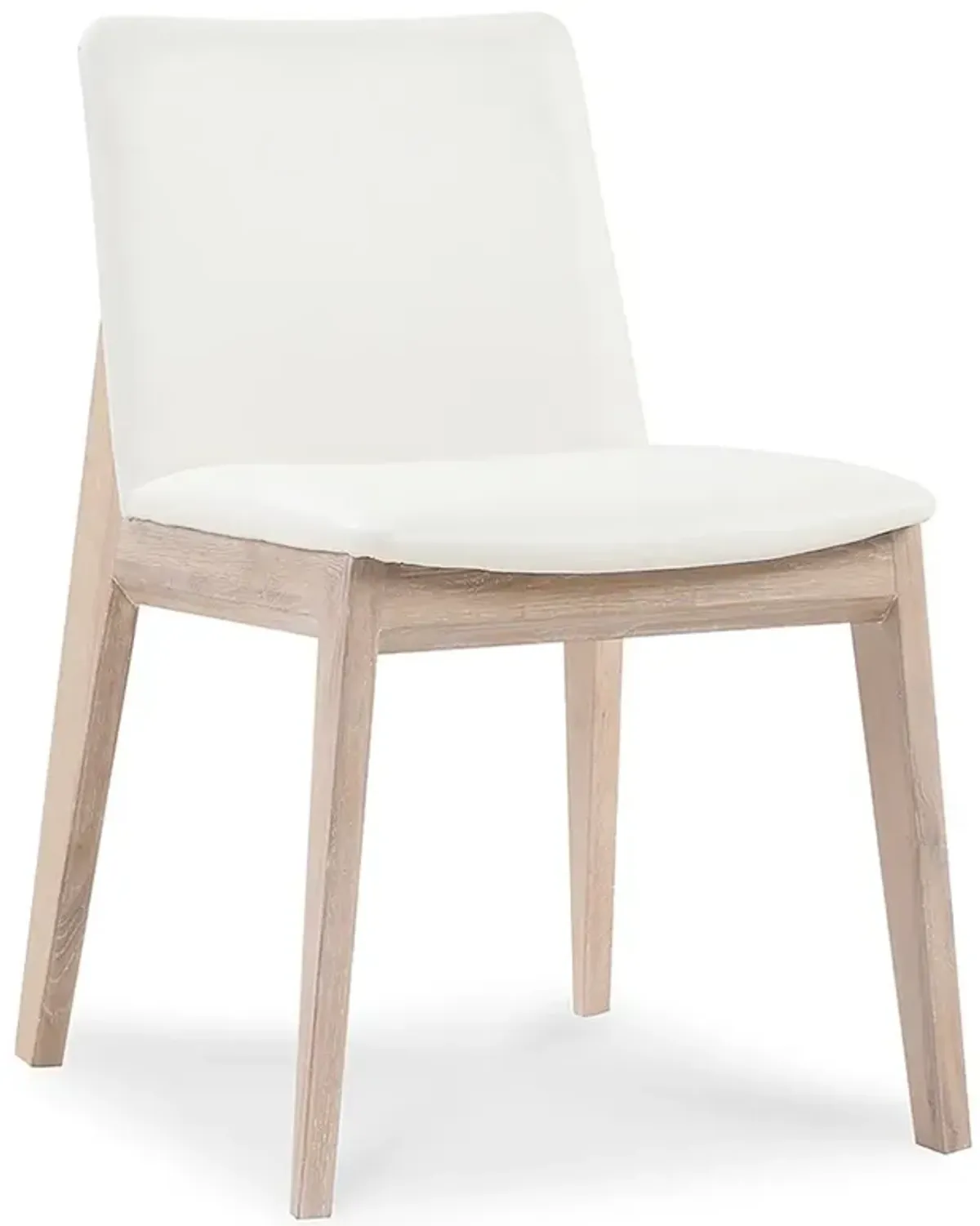 Everlee Modern Classic White Faux Leather Oak Wood Dining Chair - Set of 2