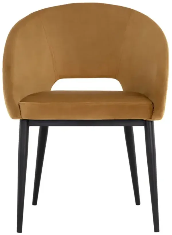 Marliss Modern Classic Gold Velvet Barrel Dining Arm Chair