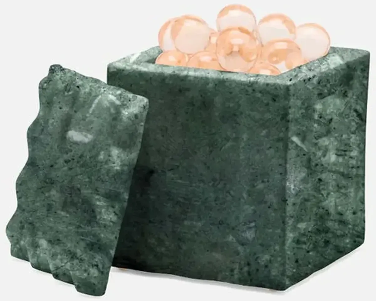 Pigeon and Poodle Proviso Modern Classic Jade Green Fluted Marble Canister - Large