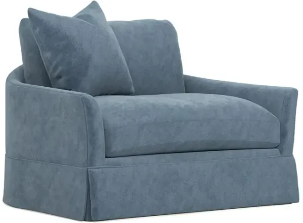 Hartwell Twilight Blue Performance Velvet Chair and a Half