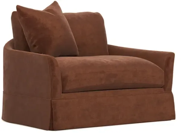Hartwell Chocolate Mousse Performance Velvet Chair and a Half