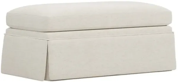 Hartwell Heathered Ivory Performance Ottoman